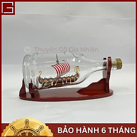 [Giá xưởng] Mô Hình Thuyền Gỗ Trang Trí Phong Thủy Dạng Thuyền Chai lớn DAKKAR VIKING Chính Hãng, Hàng Xuất Khẩu Chất Lượng Cao 