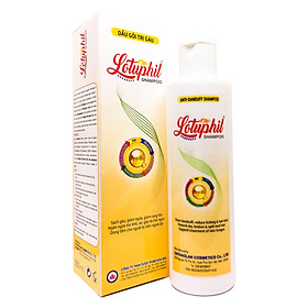 Lotuphil Shampoo 250ml, Dầu Tắm Gội 2 Trong 1, Hết Gàu, Hết Ngứa, Phục Hồi Tóc Khô, Xơ Chẻ Ngọn