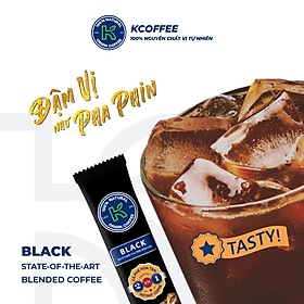 Combo 20 stick cà phê đen hòa tan Black 2in1 thương hiệu K-Coffee