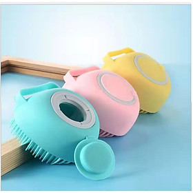 Bàn chải vuông silicon, bàn chải tắm massage body có ngăn chưa xà bông, sữa tắm tiện dụng