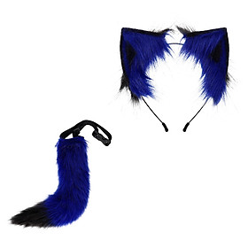 Ears and Tail Headdress Costume Accessories Lolita Cosplay Cat Ear Faux Gifts Ears Hair Clip Hair Hoop for Dance Performance Prom Kids