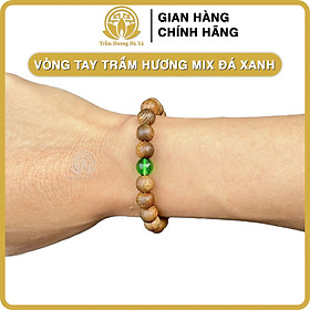 Vòng tay mix đá theo mệnh phong thủy trầm hương HÀ XÁ đeo tay cặp đôi nam nữ mệnh kim mộc thủy hỏa thổ may mắn tài lộc