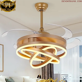 Mua Quạt trần đèn dấu cánh hiện đại  cánh quạt tự động cụp xoè  êm gió tàng hình phù hợp phòng ngủ QTD