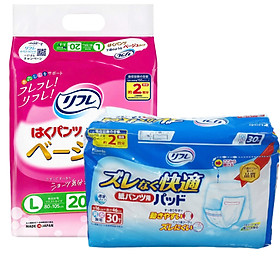 Combo Tã - Bỉm quần cho người già size L và miếng lót mỏng Livedo Nhật Bản