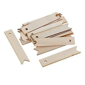 20 Pieces Wood Hanging Craft Pendant Tag Sewing Scrapbooking Rectangle Hanging Tags