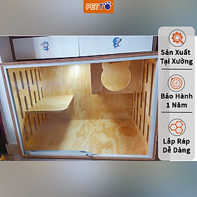 Tủ mèo - Tủ nuôi mèo bằng gỗ kết hợp hệ thống ĐÈN LED sang chảnh