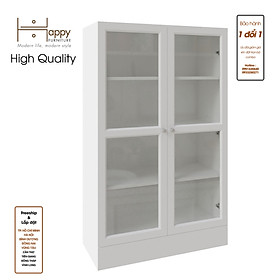 Happy Home Furniture SCANDINA, Kệ sách 4 tầng cửa kính - 2 cánh mở, 81cm x