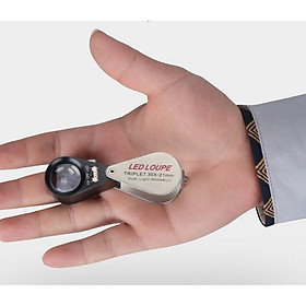 Kính lúp móc khóa mini 30X cao cấp K7802 (Tặng kèm đèn pin bóp tay giao màu ngẫu nhiên)