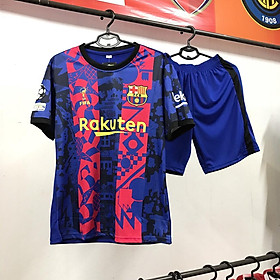Mẫu áo đá banh chất vải thui thái lạnh bộ quần áo chơi thể thao CLB Barcelona 2022