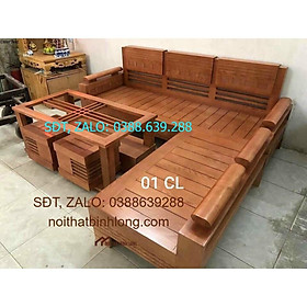 Mua Bộ bàn ghế sofa phòng khách góc gỗ sồi Mỹ