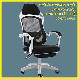 Mua Ghế Văn Phòng Lưng Lưới Tản Nhiệt. Ghế Game. Ghế Gaming Cao Cấp - Chân Xoay 360° - Có Gác Chân