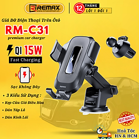 Mua Giá đỡ điện thoại kiêm sạc không dây 15W Remax RM-C31 Hút - Kẹp đa năng chắc chắn - Hàng Chính Hãng Remax