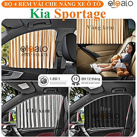 Rèm vải che nắng cửa kính xe Kia Sportage vải lụa gắn nam châm keo 3M RVCK - Màu vàng