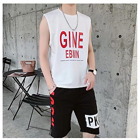 Đồ bộ nam ba lỗ GINE EBMIN chất vải cao cấp, Bộ Áo Thun Cotton Sát Nách Dáng Rộng Phong Cách Hip-hop Cho Nam, Set Đồ Bộ Thể Thao Unisex Nam Nữ Vải Thun Lạnh, ĐỒ BỘ NAM ÁO THUN BA LỖ QUẦN ĐÙI, NGUYÊN BỘ ĐỦ SẮC MÀU, CHẤT THUN LẠNH MÁT, BỘ QUẦN ÁO THỂ THAO 3 LỔ CHẤT COTON MỀM MỊN MẶC MÁT, BỘ QUẦN ÁO THỂ THAO SÁT NÁCH NAM NỮ CHẤT THUN LẠNH