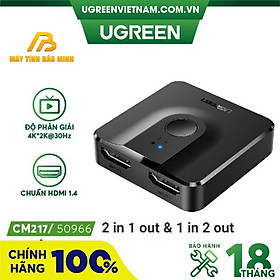 Bộ gộp chia HDMI 2 chiều hỗ trợ 4K@60Hz Ugreen mã UG-50966 - Hàng Chính Hãng