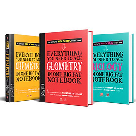 Hình ảnh sách Sách Everything You Need To Ace Geometry, Chemistry, Biology Big Fats Notebooks ( Sổ Tay Hình Học, Sổ Tay Sinh Học, Sổ Tay Hoá Học Bản Tiếng Anh ) - Tổng Hợp Kiến Thức Hình Học, Sinh Học, Hóa Học Cho Học Sinh Lớp 8, Lớp 12 - Á Châu Books, Bìa Cứng, In Màu