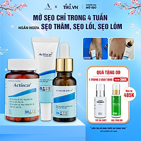 Hình ảnh [Combo bộ 3 ]Hỗ Trợ Trị Sẹo Actiscar gồm Kem + Serum + viên uống làm mờ sẹo Lồi, Lõm , Rỗ Thâm