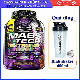 Sữa tăng cân tăng cơ Mass Tech Extreme 2000 7lbs (~3.18kg) - Hương vị Chocolate – Hỗ trợ Tăng Cân Nhanh + Tăng Sức Mạnh từ nguồn dinh dưỡng đầy đủ như 1 bữa ăn - Hàng nhập khẩu chính hãng Muscletech - Kèm quà tặng