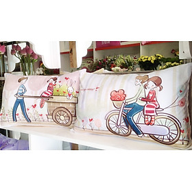 Mua Cặp vỏ gối đôi 40-60cm Xe tình yêu