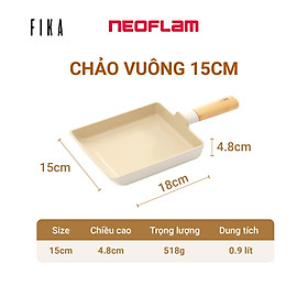 [Hàng chính hãng] Chảo vuông Neoflam Fika 15cm, Chảo chiên trứng - Made in Korea, Hàng có sẵn, giao ngay
