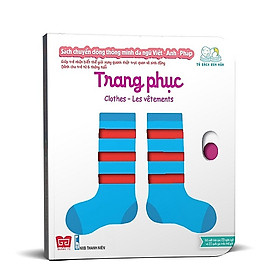 Cuốn sách giúp bé làm quen với ngoại ngữ: Sách Chuyển Động - Song Ngữ A-V: Clothes - Trang Phục