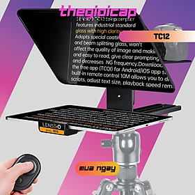 Mua Máy Nhắc Chữ Di Động 12 Inch Dành Cho Máy Ảnh Và Máy Quay  Hỗ Trợ Kẹp Ngang Dọc  Điều Khiển Từ Xa Lensgo TC12 - Hàng Nhập Khẩu