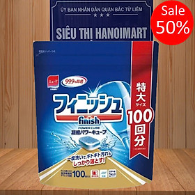 Viên Rửa Chén Bát Hương Chanh Finish Powerball Power Essential Lemon Sparkle - Túi 100 viên siêu tiết kiệm