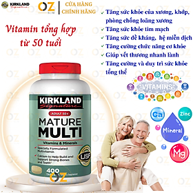 Vitamin tổng hợp cho người từ 50 tuổi Mature Multi Vitamins & Minerals Kirkland tăng sức đề kháng, hỗ trợ xương, răng và cơ bắp khỏe  - OZ Slim Store