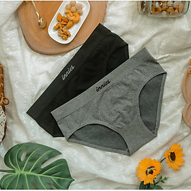 Combo 2 quần lót nữ không viền innies - Form hipster - BST Best Basic - Xám mix Đen
