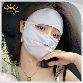 Khẩu trang vải nữ che kín mặt Anasi CT56  Khẩu trang chống nắng nữ che trán, gò má - Màu Xám Đậm