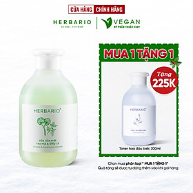 Sữa rửa mặt rau má và diếp cá Herbario 200ml thuần chay hết dầu nhờn, sạch mụn làm sạch lỗ chân lông - Vegan Mỹ phẩm thuần chay