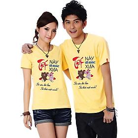 Bộ Áo Thun Đôi Nam Nữ Tết Này Sẽ Khác Tết Xưa Màu Vàng