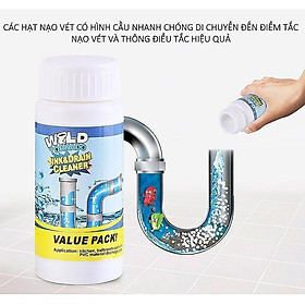 Chai Bột Thông Tắc Cống Wild Tornado 110g Giúp Thông, Cống Khử Mùi, Diệt Khuẩn