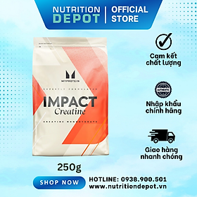 Thực phẩm bổ sung hỗ trợ tăng năng lượng và sức mạnh Myprotein Impact Creatine - Không mùi - Túi 250g