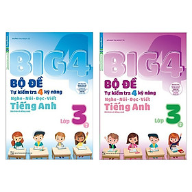 Combo Trọn Bộ 2 Cuốn BIG 4: Bộ Đề Tự Kiểm Tra 4 Kỹ Năng Nghe - Nói - Đọc - Viết TIẾNG ANH LỚP 3 (Cơ Bản Và Nâng Cao) - Tặng Kèm Bookmark Happy Life