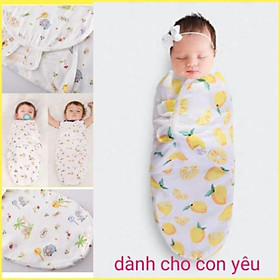 Khăn ủ, chăn quấn cho bé bằng vải cotton cực kỳ mềm mại và thoáng mát cho