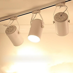 Combo 3 đèn rọi ray + 1 ray 1 mét vỏ trắng dùng cho trưng bày sản phẩm, chiếu rọi tranh