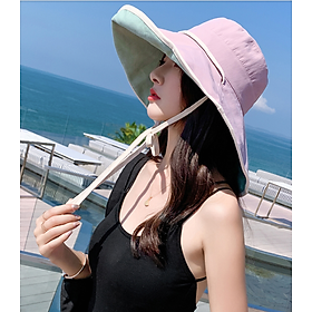 Mũ nữ rộng vành chống nắng chống tia cực tím mới, nón nữ đội 2 mặt phong cách Hàn