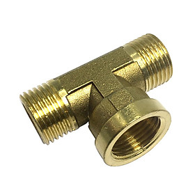 1/2 inch Brass 3 Way Hose Fitting Tee, T Shape Adapter Connector for Angle Valve Hose, Bath Shower Arm, Toilet Bidet Sprayer Faucet