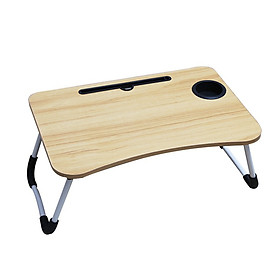 Mua Bàn học gấp gọn có khe cắm điện thoại  máy tính bảng  khay để ly mặt gỗ MDF  chân sơn tĩnh điện - Màu ngẫu nhiên