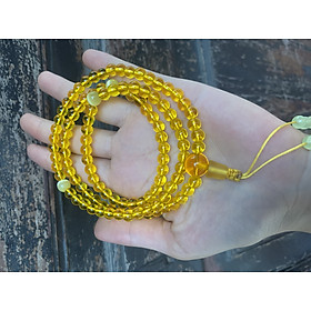 Mua Chuỗi liuli màu vàng hổ phách cỡ bé 6 li 108 hạt