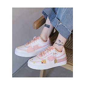 Giày Thể Thao Style Sneaker Nữ Tặng Kèm Bộ Icon Cute Đế Cao 4CM Da PU - MSP 3227