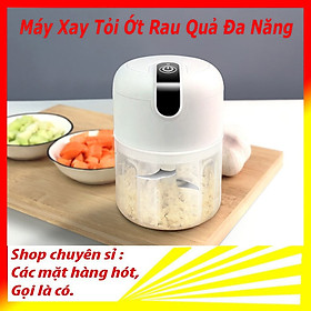 Máy Xay Tỏi Ớt Cầm Tay Mini Sạc Điện250ml Tiện Lợi