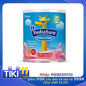 Sữa bột Pediasure Grow and Gain Strawberry Shake Mix 400gr nhập Mỹ - Mẫu mới
