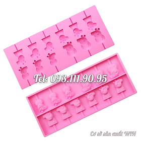 Mua Khuôn silicon làm rau câu  kẹo dẻo  socola 12 heo con Cute Peppa - Mã số 1038