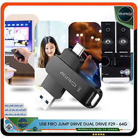 Mua USB FIRO Jump Drive Dual Drive F29 - USB 3.1 32GB / 64GB Đầu Nối Kép Với 2 Cổng USB Type-C Và USB Type-A - Tương Thích MAC / PC Chuẩn Giao Tiếp USB 3.0 Và 2.0 - Tốc Độ Đọc 130Mb/s- Hàng Chính Hãng