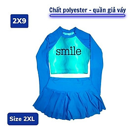 Đồ bơi tay dài cho bé gái kín đáo từ 30-50kg - Áo lững chân váy cạp cao- Kiến Lữa