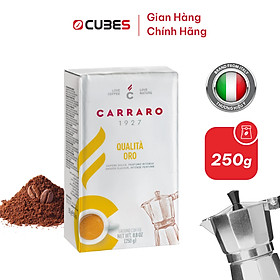 Cà phê xay sẵn Carraro Qualità Oro - 250g - Phù hợp cho Moka Pot - Nhập khẩu chính hãng từ Ý