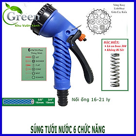 Vòi Tưới Cây Rửa Xe Đa Năng 6 Chế Độ Phun