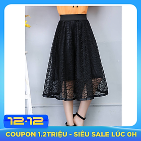 Chân váy xòe tròn ren hoa cao cấp
